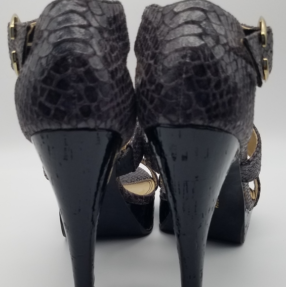 Chinese Laundry Gray Platform Heeled Sandals 8.5 M - Picture 9 of 11